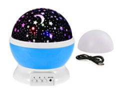 Noční LED lampička s projekcí hvězd, otočná, fialová E-150-FI