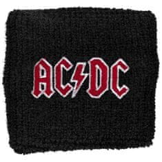 CurePink Potítko AC/DC: Red Logo (šířka 8 cm, obvod 18 cm)