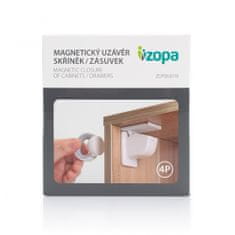 ZOPA Magnetický uzávěr skříněk/zásuvek 4ks white