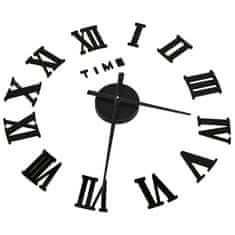 shumee 3D Nástěnné hodiny moderní design černé 100 cm XXL
