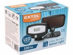Extol Light reflektor LED s pohybovým čidlem, 100lm, solární nabíjení