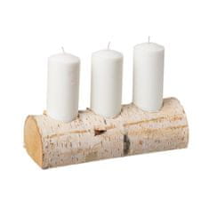 Čisté dřevo Svícen z břízy na tři svíčky