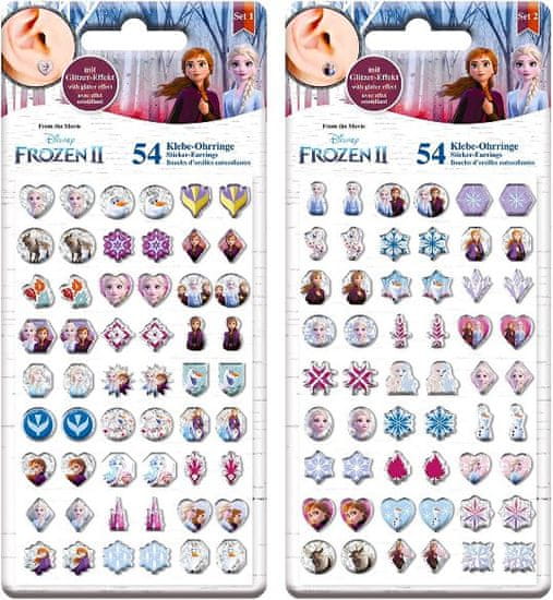 Craze Dětské náušnice Frozen 2 Ledové království nalepovací třpytivé 54ks