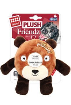 GiGwi Hračka pes Plush Friendz medvěd s gumovým kroužk