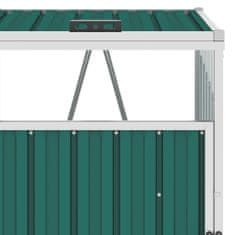 Vidaxl Trojitý přístřešek na popelnice zelený 213 x 81 x 121 cm ocel