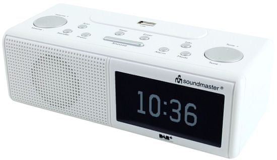 Soundmaster UR8350WE, radiobudík s DAB +, USB, bílá/šedá