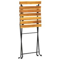 Petromila Skládací zahradní židle 8 ks ocel a masivní akáciové dřevo