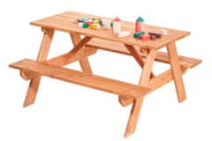 Čisté dřevo Dřevěná dětská lavice se stolem