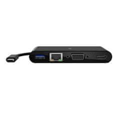 Belkin USB-C multimediální nabíjecí adaptér na HDMI, VGA, GBE, USB-A, černý, AVC004BTBK