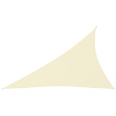 Greatstore Stínící plachta oxfordská látka trojúhelníková 3x4x5 m krémová
