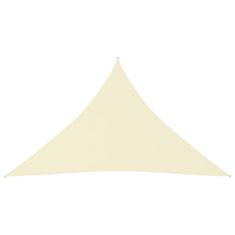 Greatstore Stínící plachta oxford trojúhelníková 3,5x3,5x4,9 m krémová