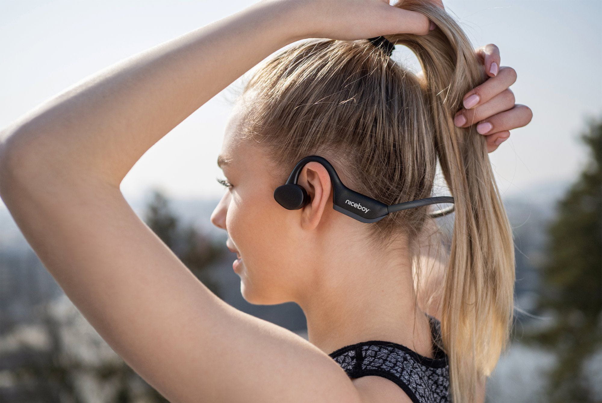  Bluetooth 5.0 sluchátka sportovní niceboy hive bones 2 výborný zvuk lehounká chráněná proti vodě ip55 vhodná pro sportování výdrž 8 h na nabití aac kodek a2dp profil 