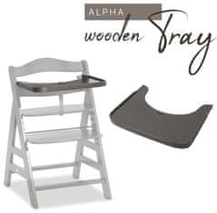 Hauck Alpha wooden tray Charcoal - zánovní