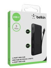 Belkin USB-C (2× USB-A 3.0, 2× USB-C), F4U090btBLK