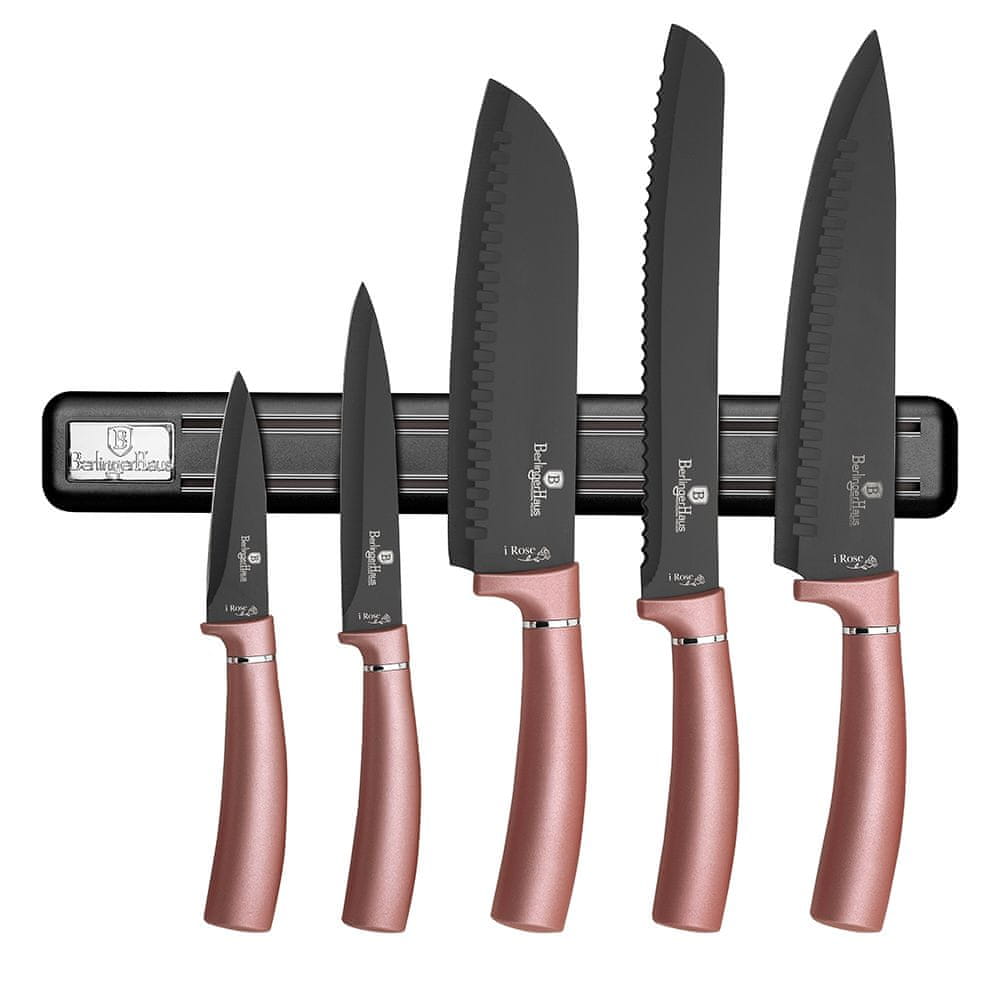 Berlingerhaus Sada nožů s magnetickým držákem I-Rose Edition 6 ks