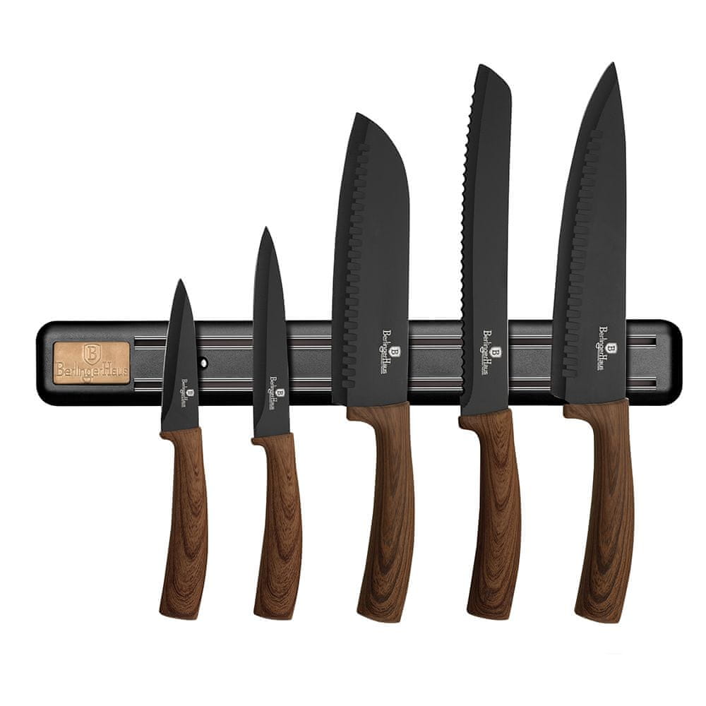 Levně Berlingerhaus Sada nožů s magnetickým držákem Forest Line 6 ks