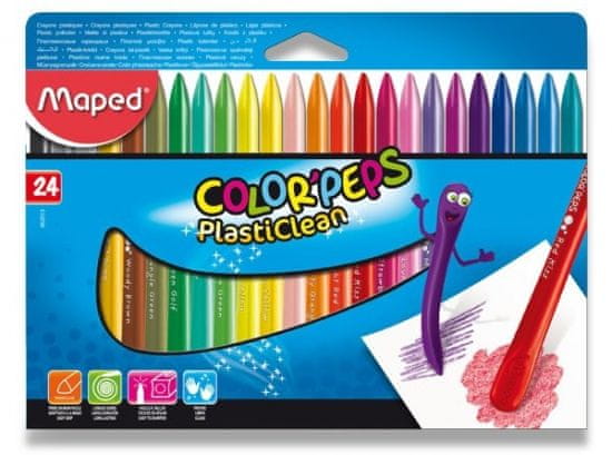 Maped Pastelky ColorPeps Plasticlean 24 barev