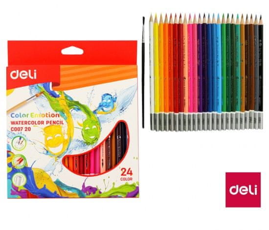 Deli stationery Pastelky DELI aquarelové 24 barev Color Emotion EC00720