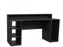 Nejlevnější nábytek Herní stůl ROLWAL typ 1 včetně LED osvětlení, černý mat, 5 let záruka