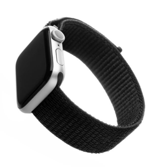 FIXED Nylonový řemínek Nylon Strap pro Apple Watch 44mm/ Watch 42mm, černý FIXNST-434-BK