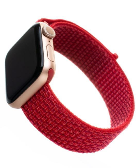 FIXED Nylonový řemínek Nylon Strap pro Apple Watch 44mm/ Watch 42mm, červený FIXNST-434-RD