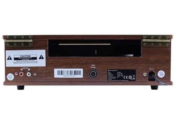  retro gramofon soundmaster PL585BR 3 rychlosti přehrávání desek usb nahrávání aux in vstup line out sluchátkový jack protiprachový kryt dálkové ovládání vestavěné reproduktory 