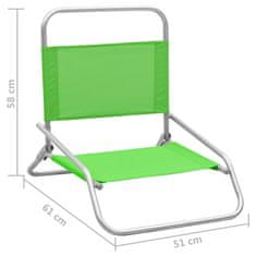 Vidaxl Skládací plážové židle 2 ks zelené textil