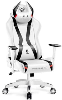 Diablo-Chairs X-Horn 2.0, bílá/černá (5902560337853) sportovní vzhled ergonomický komfort koženkové čalounění paměťová pěna