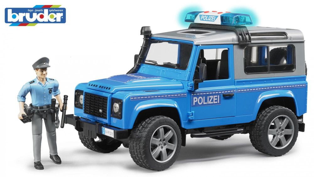 Bruder 2597 Land Rover policejní auto s figurkou