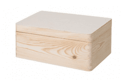 Čisté dřevo Dřevěný box s víkem 40X30X24 CM bez rukojeti