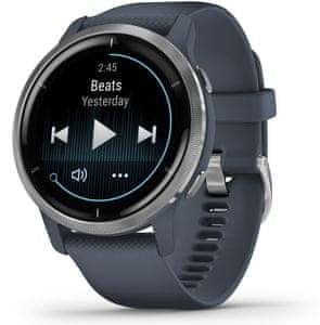 Chytré hodinky Garmin VENU 2, AMOLED displej, smart watch, pokročilé, zdravotní funkce, tep, dech, menstruační cyklus, pitný režim, metabolismus, kalorie, vzdálenosti, kroky, aktivita, odpočinek, spánek dlouhá výdrž baterie 11 dní vodotěsné 5 ATM animovaná cvičení hudební přehrávač 650 skladeb Garmin Pay bezkontaktní platby Gorilla Glass 3 sportovní aplikace silové tréninky detailní analýza spánku bezkontaktní placení, platby, hudební přehrávač, spotify, deezer, detekce nehody, notifikace z telefonu