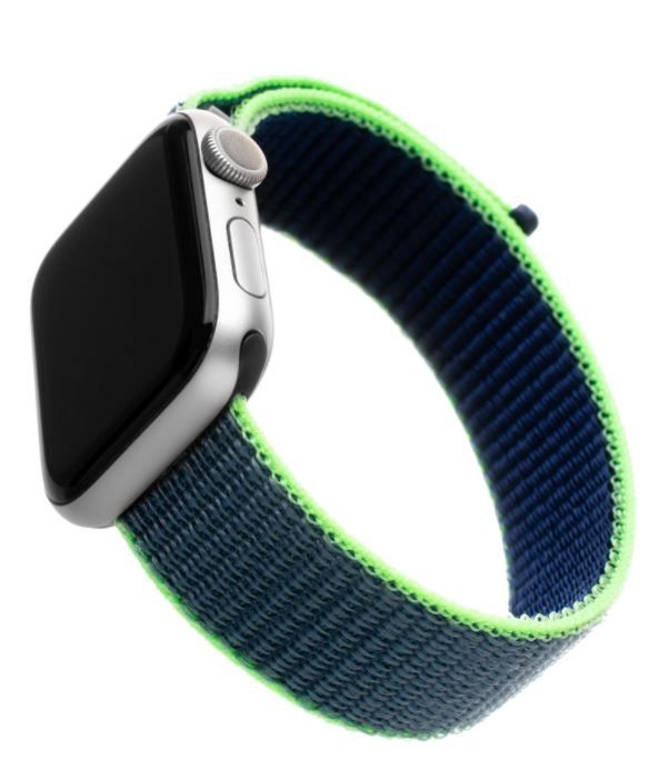 FIXED Nylonový řemínek Nylon Strap pro Apple Watch 40mm/ Watch 38mm, neonově modrý FIXNST-436-NEBL