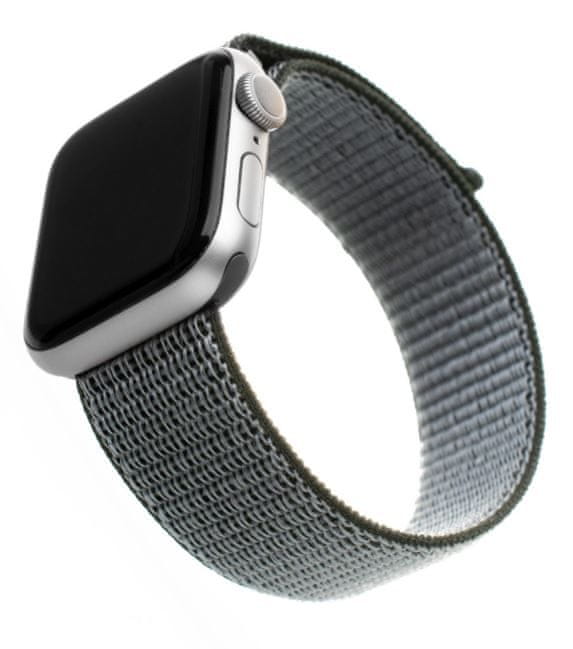 FIXED Nylonový řemínek Nylon Strap pro Apple Watch 40mm/ Watch 38mm, olivový FIXNST-436-OL