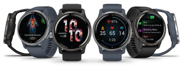 Chytré hodinky Garmin VENU 2, AMOLED displej, smart watch, pokročilé, zdravotní funkce, tep, dech, menstruační cyklus, pitný režim, metabolismus, kalorie, vzdálenosti, kroky, aktivita, odpočinek, spánek dlouhá výdrž baterie 11 dní vodotěsné 5 ATM animovaná cvičení hudební přehrávač 650 skladeb Garmin Pay bezkontaktní platby Gorilla Glass 3 sportovní aplikace silové tréninky detailní analýza spánku tep, okysličení krve, metabolismus, kalorie, vzdálenosti, multi sport, pitný režim, dech, stres, energie, kondice, VO2 max, menstruační cyklus