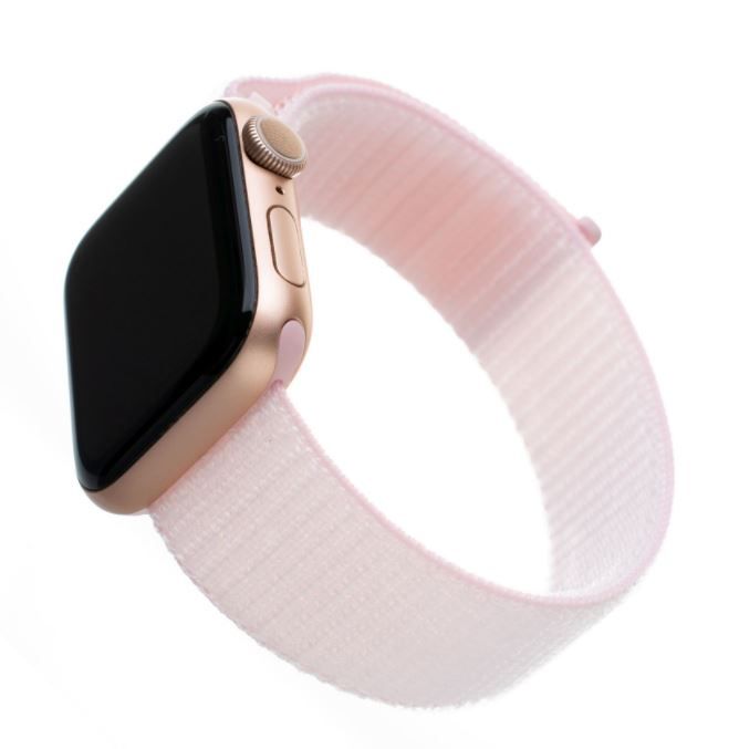 FIXED Nylonový řemínek Nylon Strap pro Apple Watch 40mm/ Watch 38mm, růžový FIXNST-436-PI