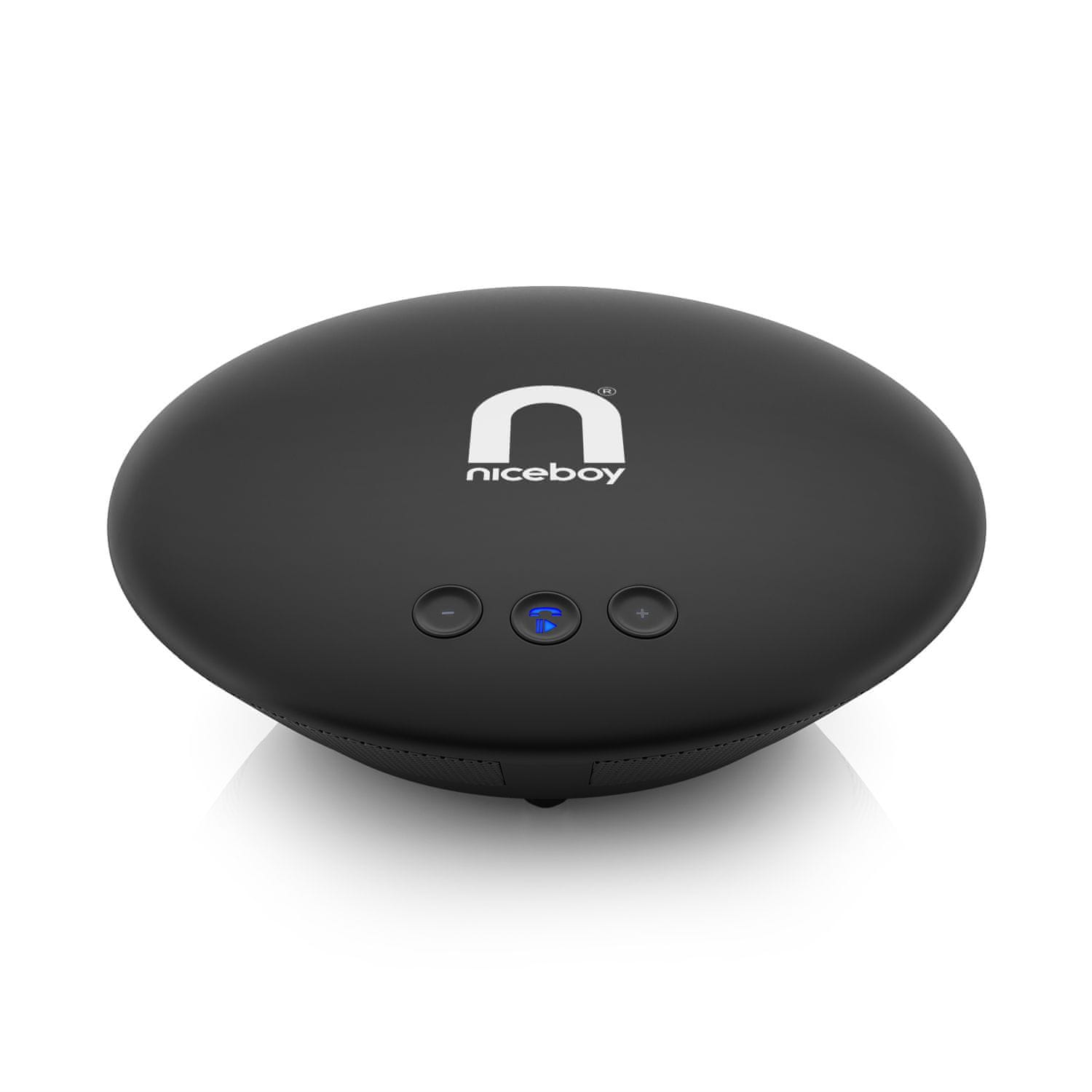 Bluetooth 5.0 konferencia mikrofon niceboy hanghívás bt hangfelvétel akár 5 m-es körzetben eszköz 2 az 1-ben hangszórók és mikrofon aux bemenet kiváló hang 5W teljesítmény-állóképesség akár 10 óra töltésig microUSB töltés modern dizájn