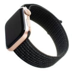 FIXED Nylonový řemínek Nylon Strap pro Apple Watch 40mm/ Watch 38mm, reflexně černý FIXNST-436-REBK