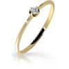 Jemný prsten ze žlutého zlata s briliantem DZ6729-2931-00-X-1 (Obvod 49 mm)