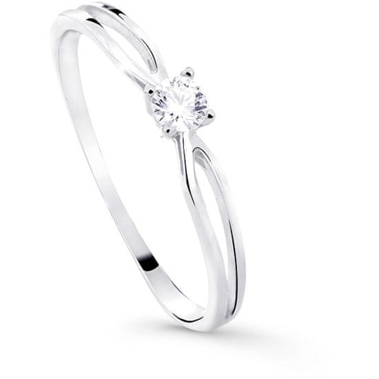 Cutie Diamonds Třpytivý zásnubní prsten z bílého zlata s briliantem DZ8027-00-X-2