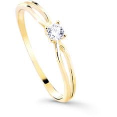 Cutie Diamonds Třpytivý zásnubní prsten ze žlutého zlata s briliantem DZ8027-00-X-1 (Obvod 58 mm)
