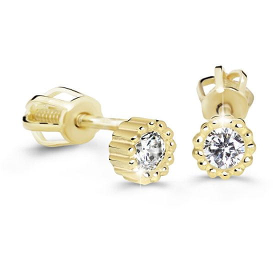 Cutie Diamonds Minimalistické náušnice pecky ze žlutého zlata s brilianty DZ60236-30-00-X-1