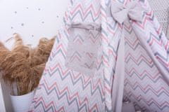 BabyTýpka Dětské teepee Cikcak pink grey