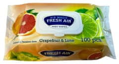 Fresh Air vlhčené ubrousky 100 ks klip Grapefruit & Limetka