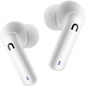  Bluetooth 5.0 sluchátka niceboy hive pins nabíjecí box celkem 18 h provozu na nabití 4 h provozu ipx4 odolnost vodě dotykové ovládání na sluchátkách podpora hlasových asistentů handsfree mikrofon