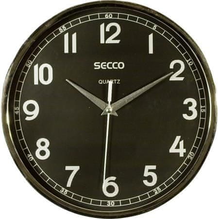Secco Nástěnné hodiny "Sweep second", 24,5 cm, rám - barva chrom