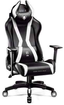 Diablo-Chairs X-Horn 2.0, dětská, černá/bílá (5902560336917) sportovní vzhled ergonomický komfort koženkové čalounění paměťová pěna