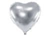 Paris Dekorace Foliový balónek srdce, stříbrné 45 cm