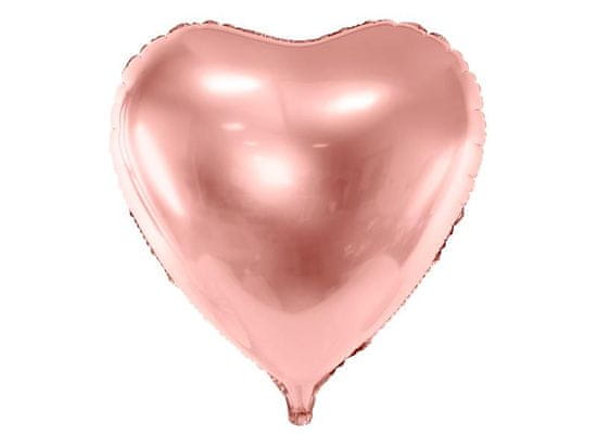 Paris Dekorace Foliový balónek srdce, růžové zlato 72cm