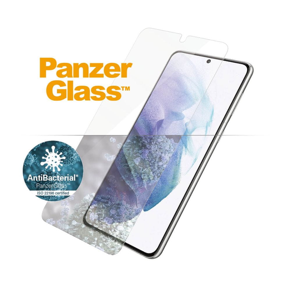 PanzerGlass Edge-to-Edge Antibacterial pro Samsung Galaxy S21+ 5G (celolepené s funkčním otiskem prstů) 7270
