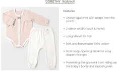 DOROTHY SET Body s dlouhým rukávem and kalhoty na jaro/podzim, velikost 80